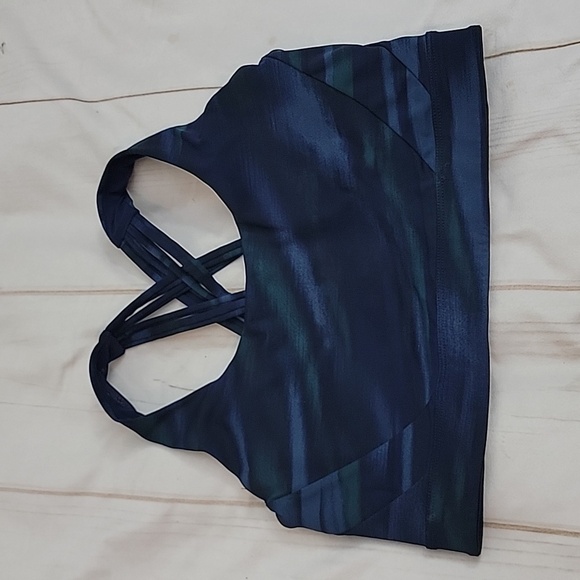 Victoria's Secret Other - Victoria's Secret On Point Criss Cross Sports Bra size Large Navy Blue and Green